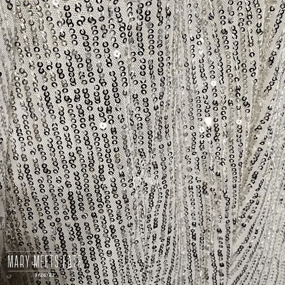 NWT B Darlin Spaghetti Strap Sequin Faux Wrap Skirt Dress 11 12 Champagne - Picture 9 of 13